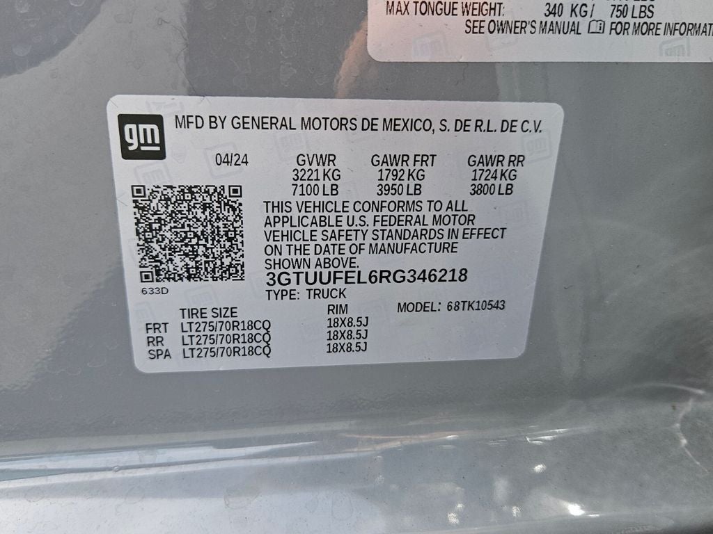 2024 GMC Sierra 1500 4WD Crew Cab Short Box AT4X